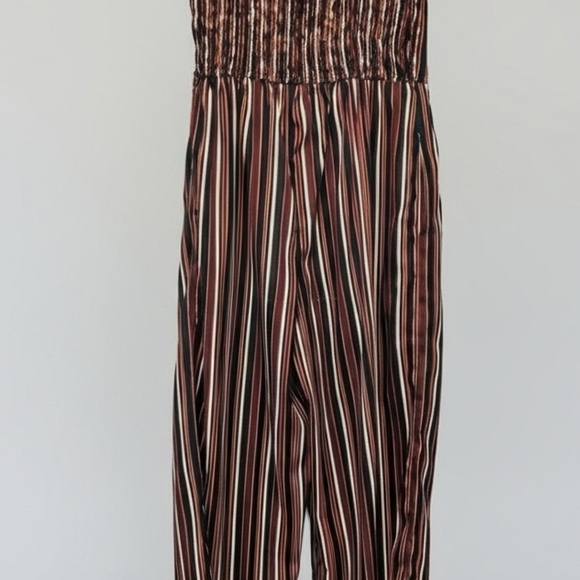 Band of Gypsies Black and Brown Striped Jumpsuit - Picture 2 of 4